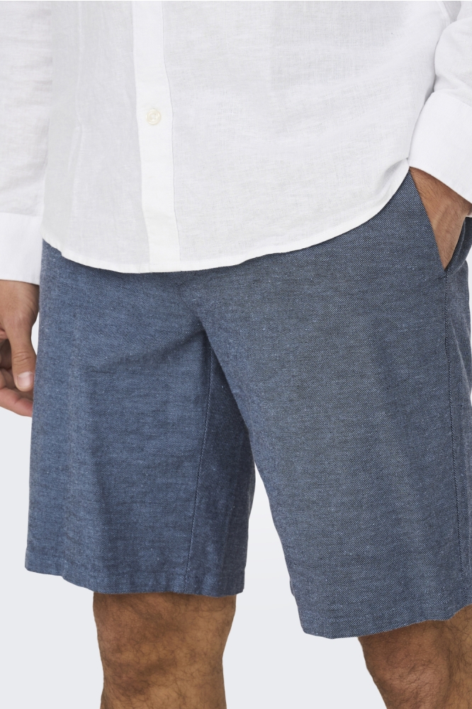 ONSMARK 0011 COTTON LINEN SHORTS NO 22024940 Dark Navy
